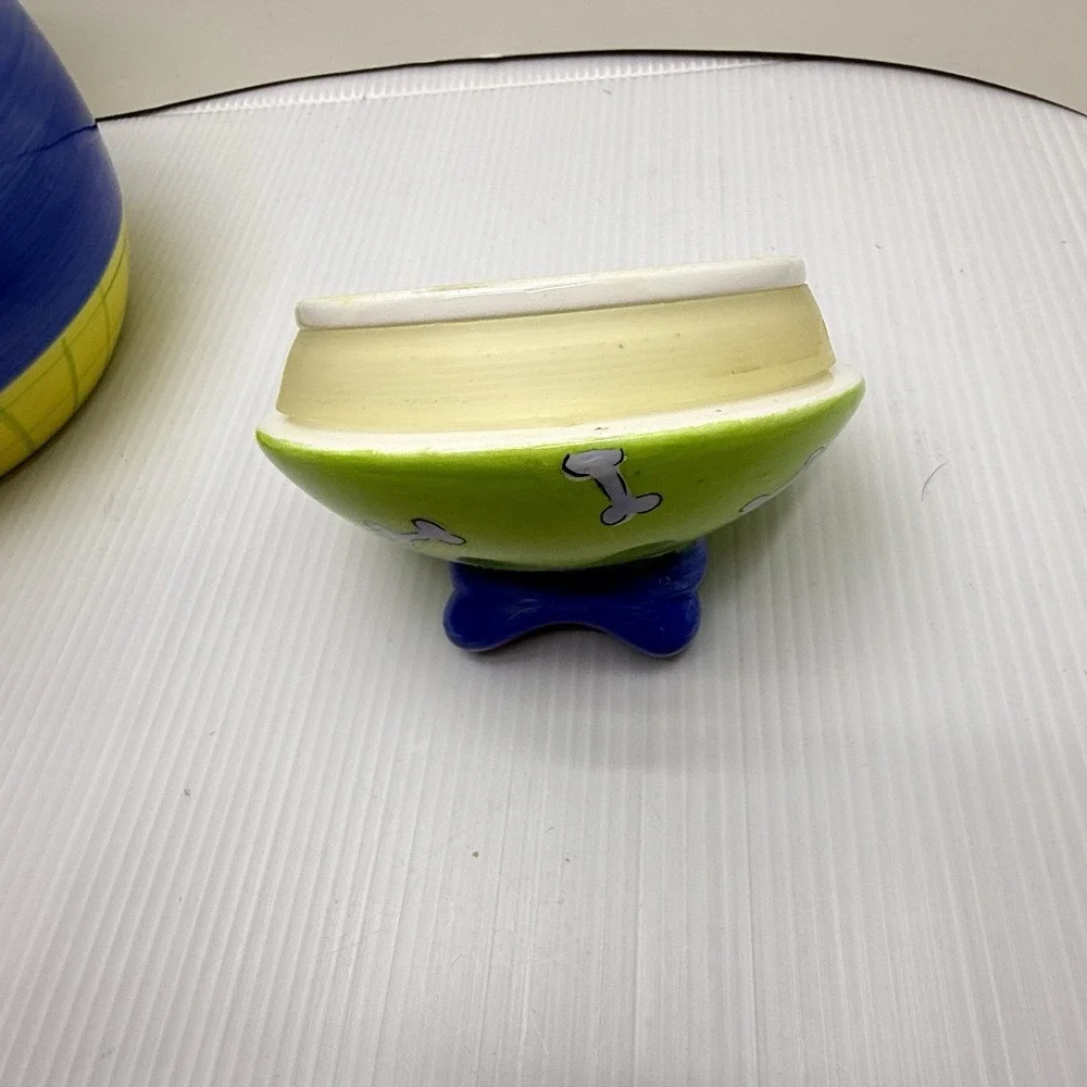 Rare 90's Y2K Find Vintage Hausenware Dog Treat Jar Hand Painted Ceramic